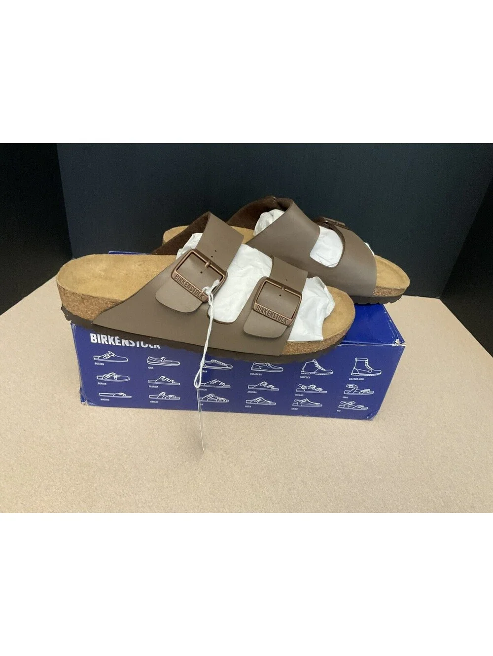 New! Womens Birkenstock Arizona Mocha Birkibuc Sandals. Size 40-US 9 Narrow Fit.
